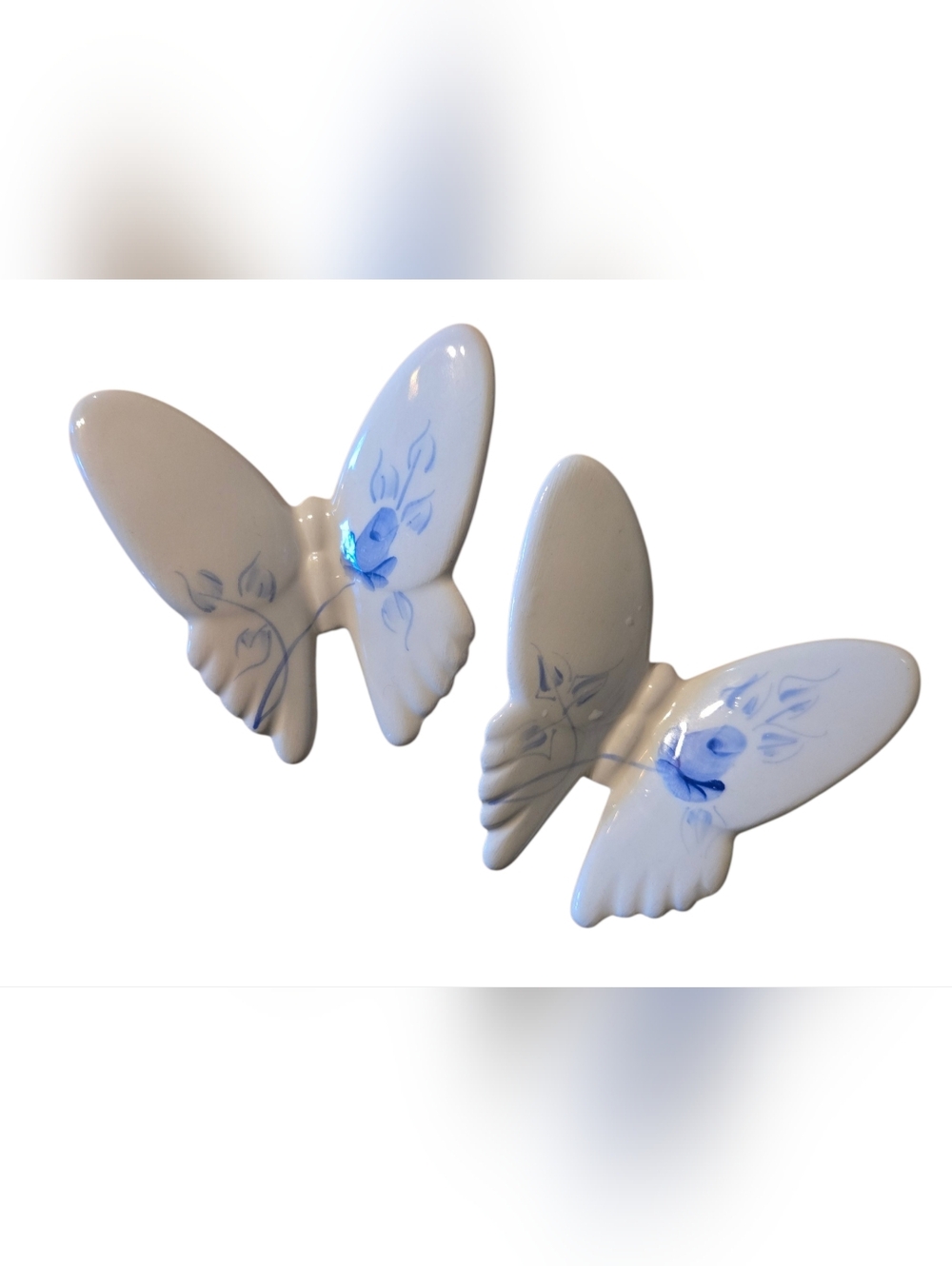 Homco pair vintage ceramic butterfly wall hangings grandmacore cottagecore